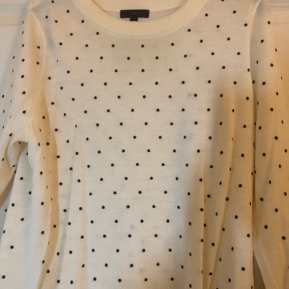JCrew polka dot wool sweater
